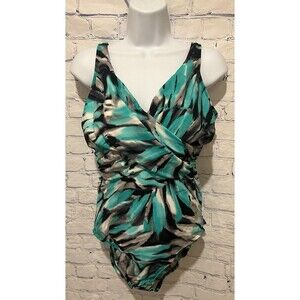 Trimshaper, Women's Multicolor Swimsuit With Adjustable Straps, Size 12